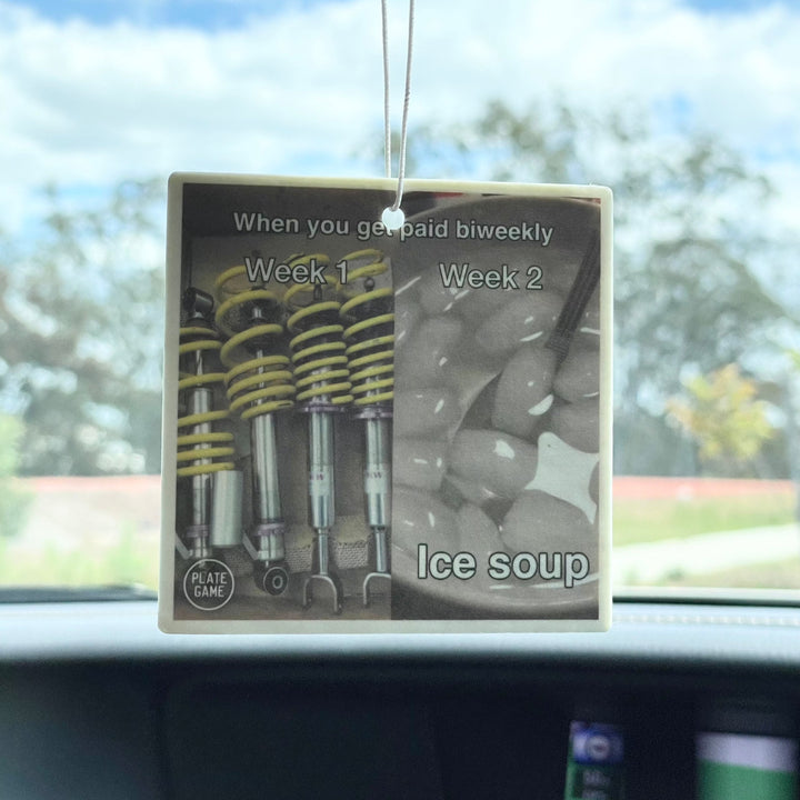 PlateGame Car Air Freshener Ice Soup Meme (Vanilla Scent)