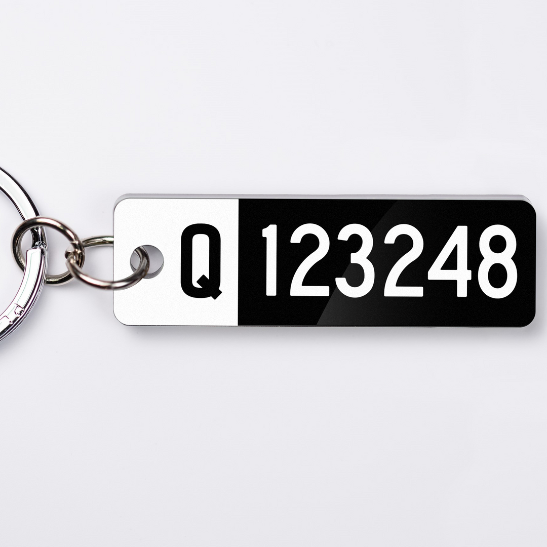 QLD Heritage Q Plate (Numeric) Custom Keychain