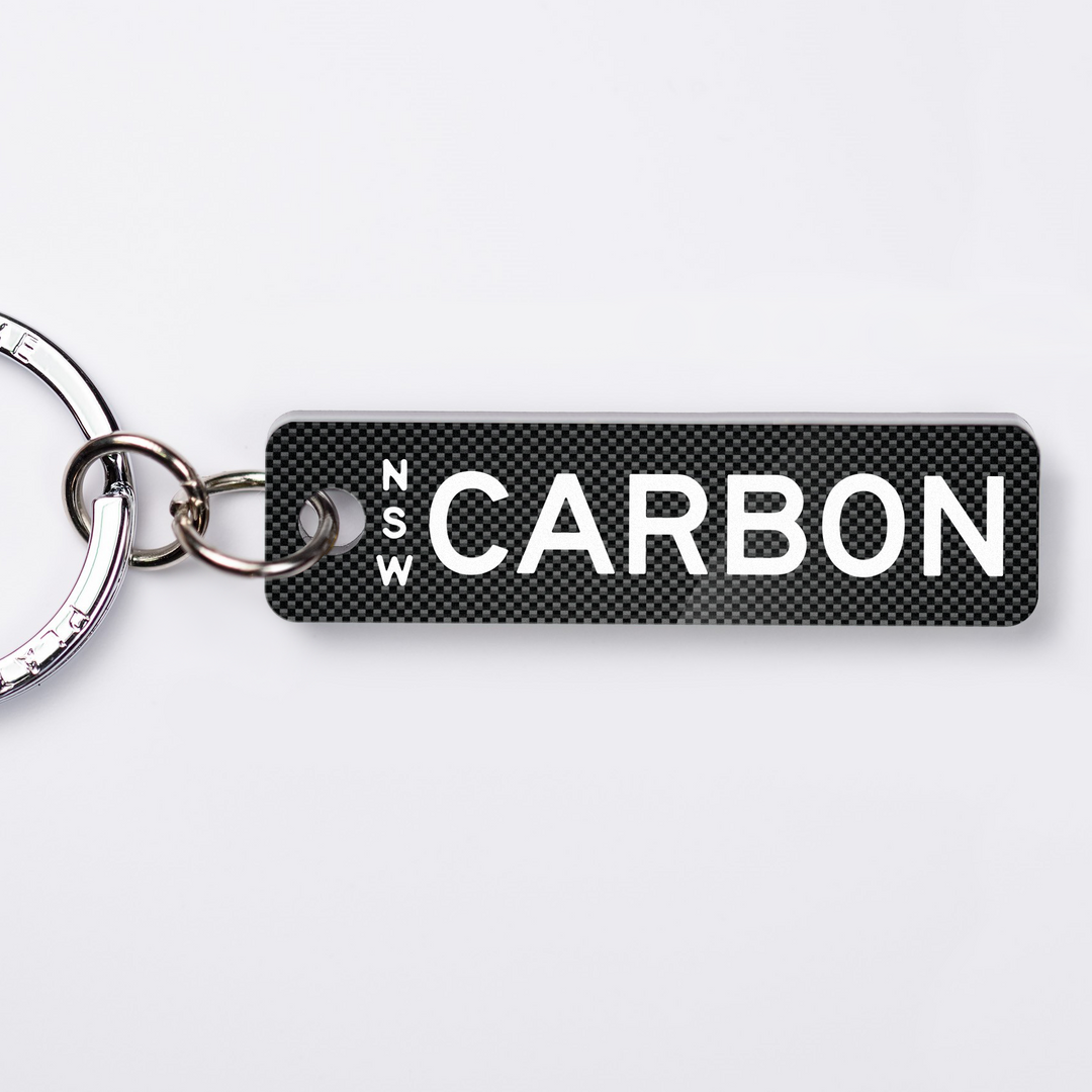 NSW Carbon Fibre Licence Plate Custom Keychain