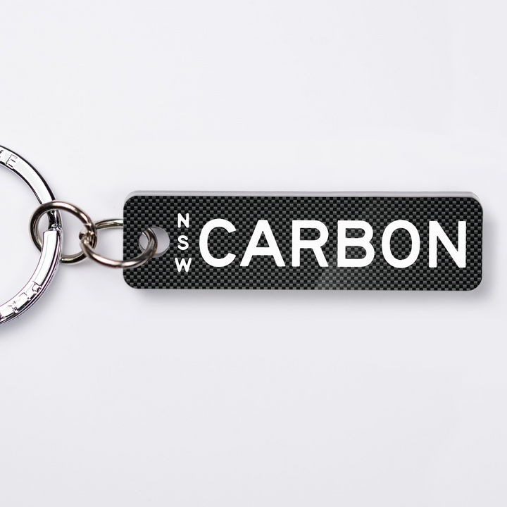NSW Carbon Fibre Licence Plate Custom Keychain