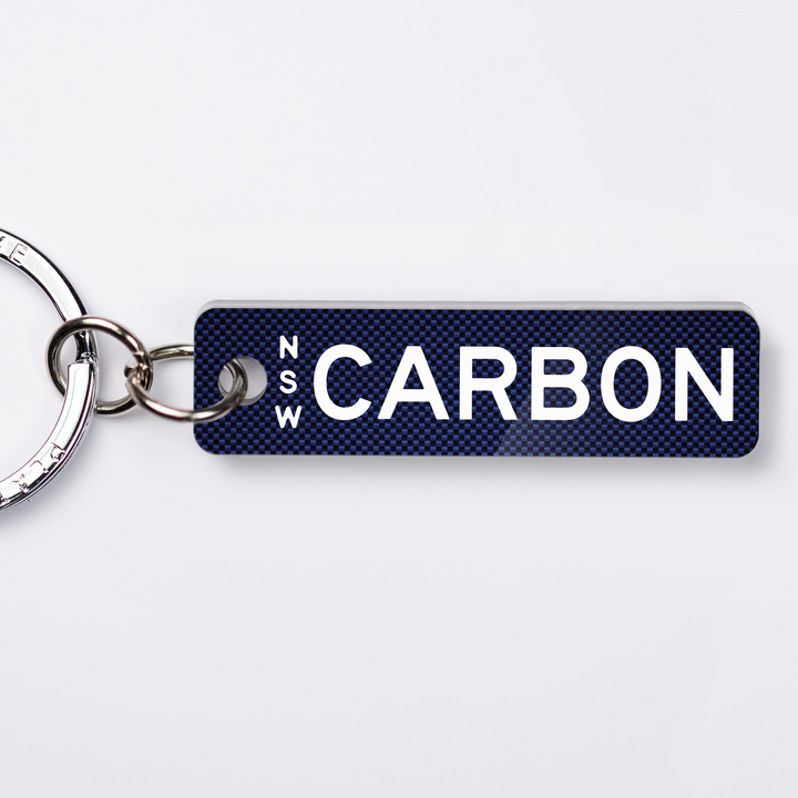 NSW Carbon Fibre Licence Plate Custom Keychain