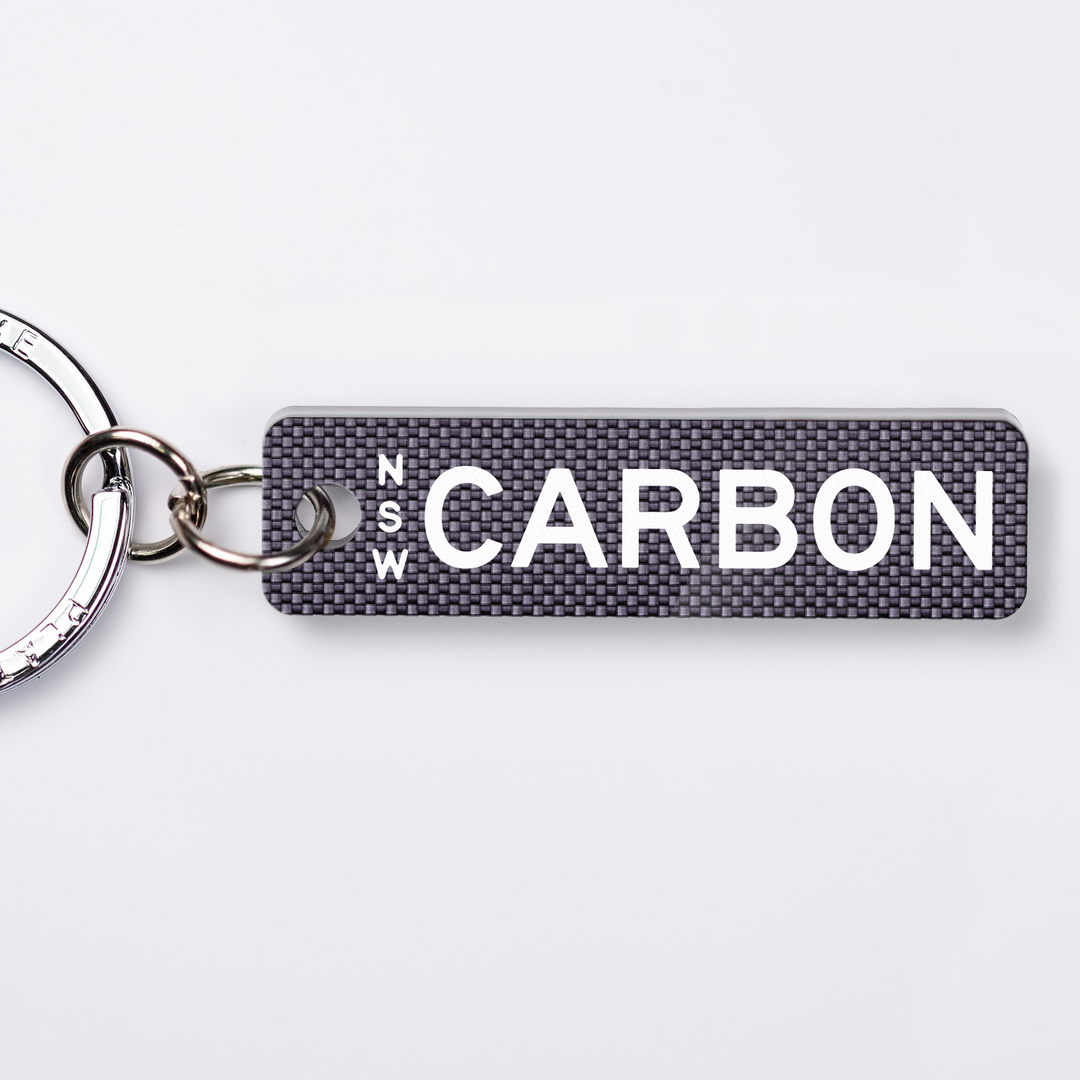 NSW Carbon Fibre Licence Plate Custom Keychain