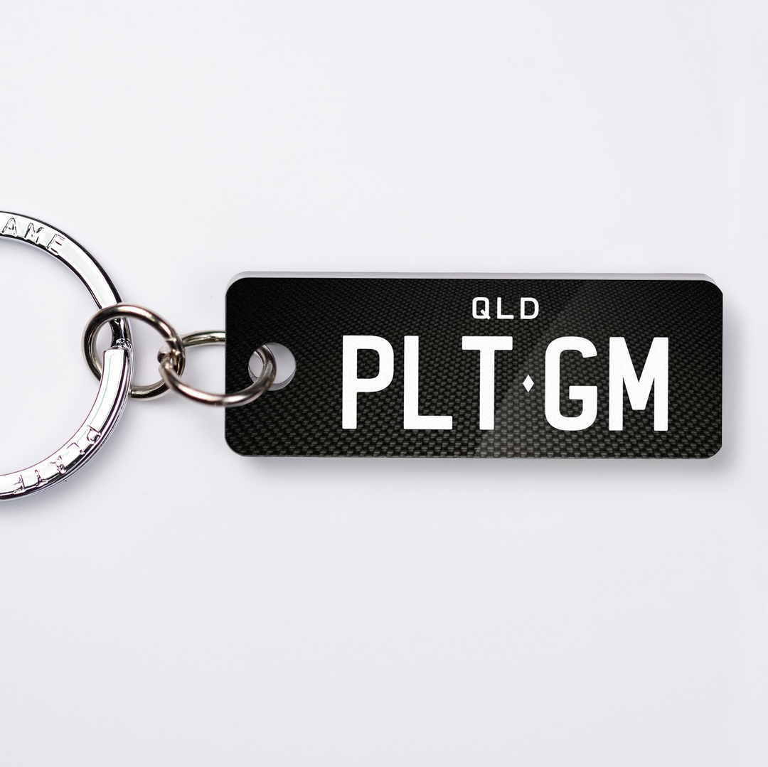 QLD Carbon Fibre Licence Plate Custom Keychain
