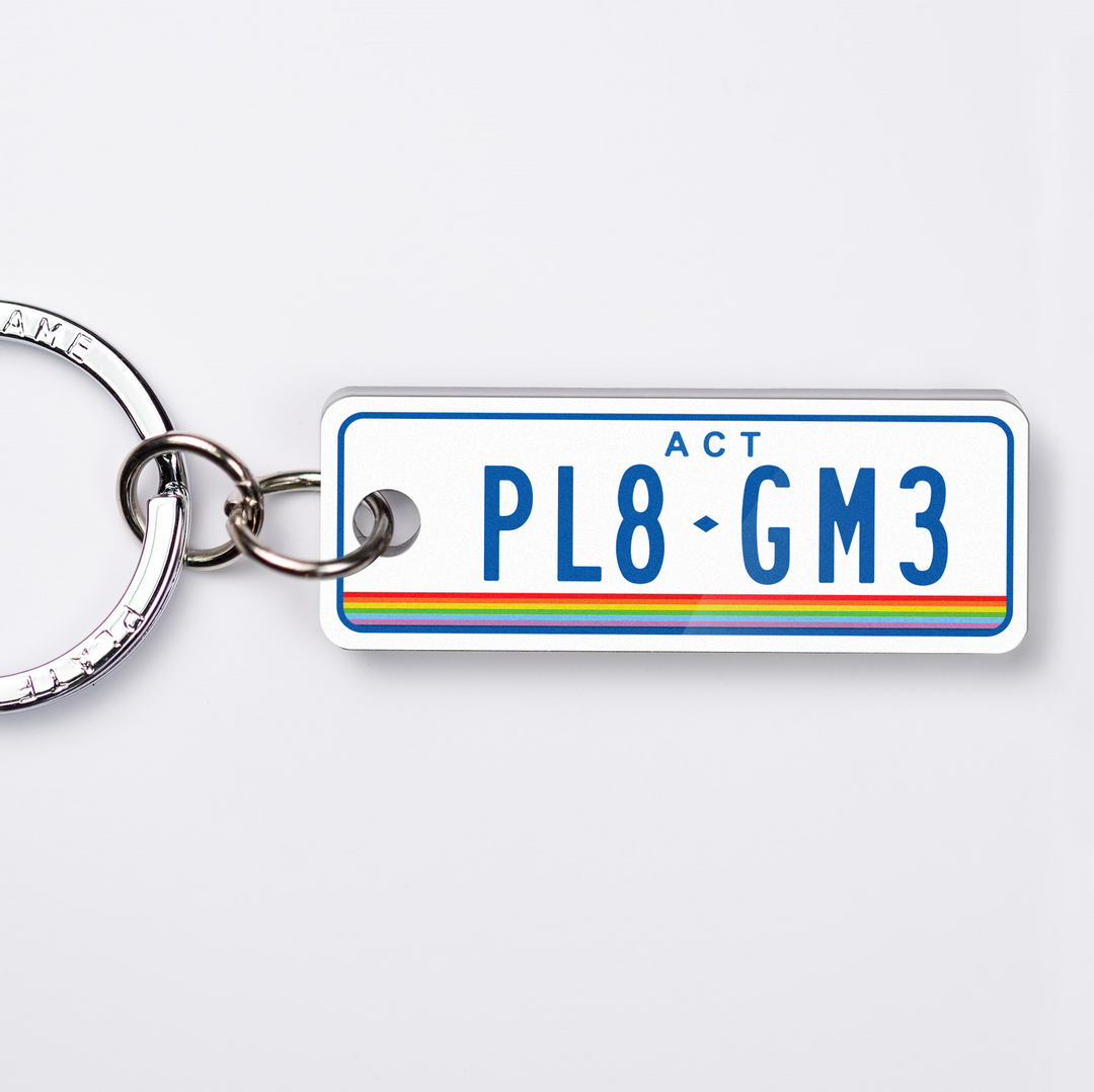 ACT Rainbow Licence Plate Custom Keychain 🌈