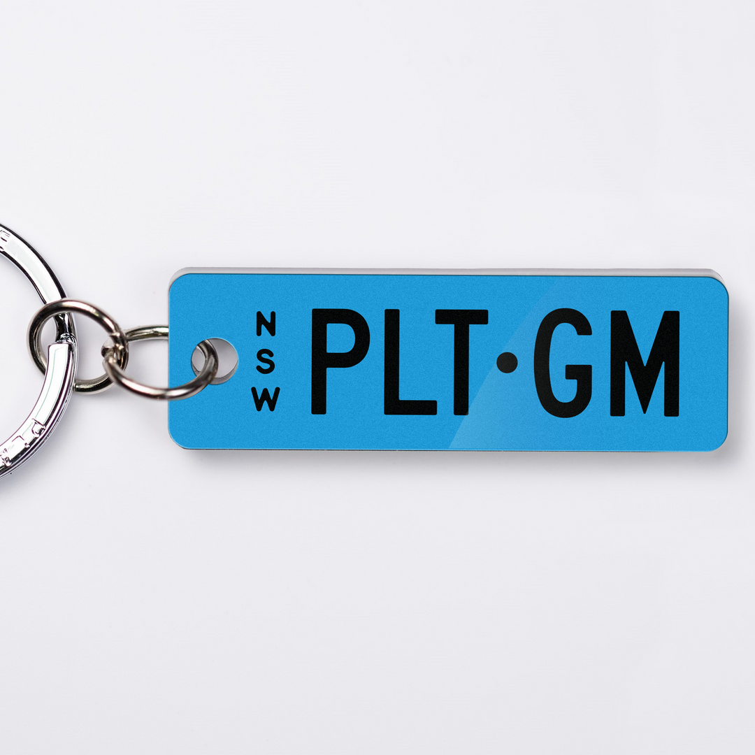 NSW Black on Colour Range Licence Plate Custom Keychain