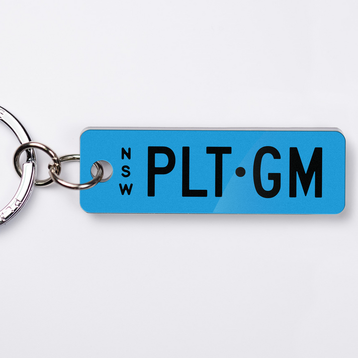 NSW Black on Colour Range Licence Plate Custom Keychain