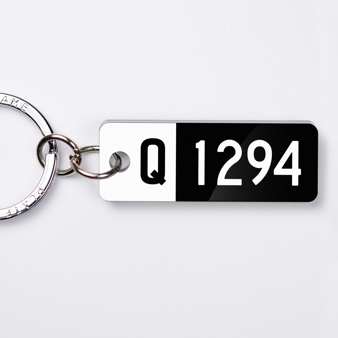 QLD Heritage Q Plate (Numeric) Custom Keychain