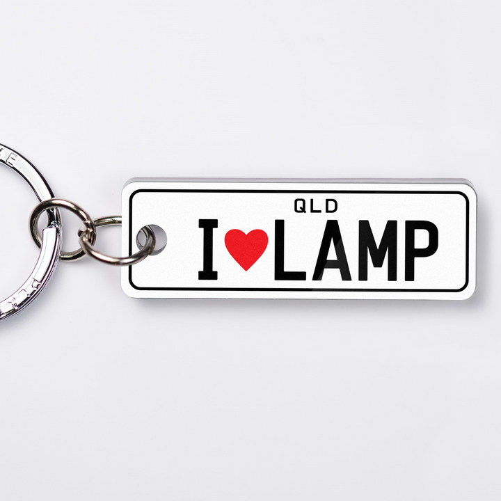QLD Love (Heart) Licence Plate Custom Keychain