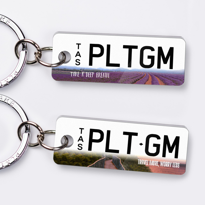TAS Explore Licence Plate Custom Keychain