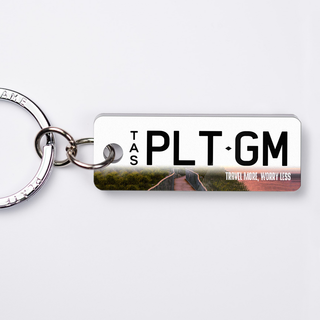 TAS Explore Licence Plate Custom Keychain