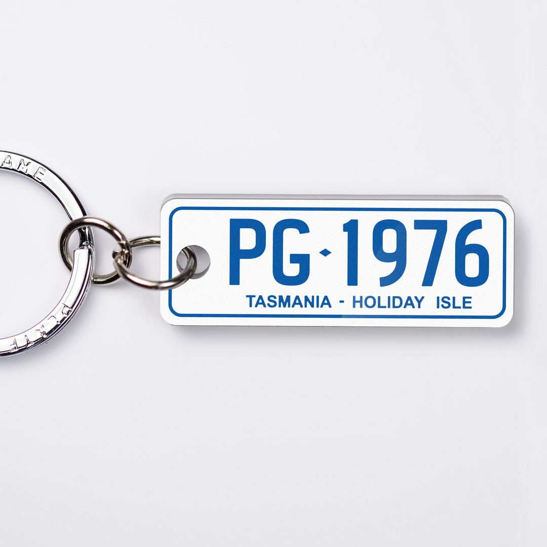 TAS Retro Licence Plate Custom Keychain