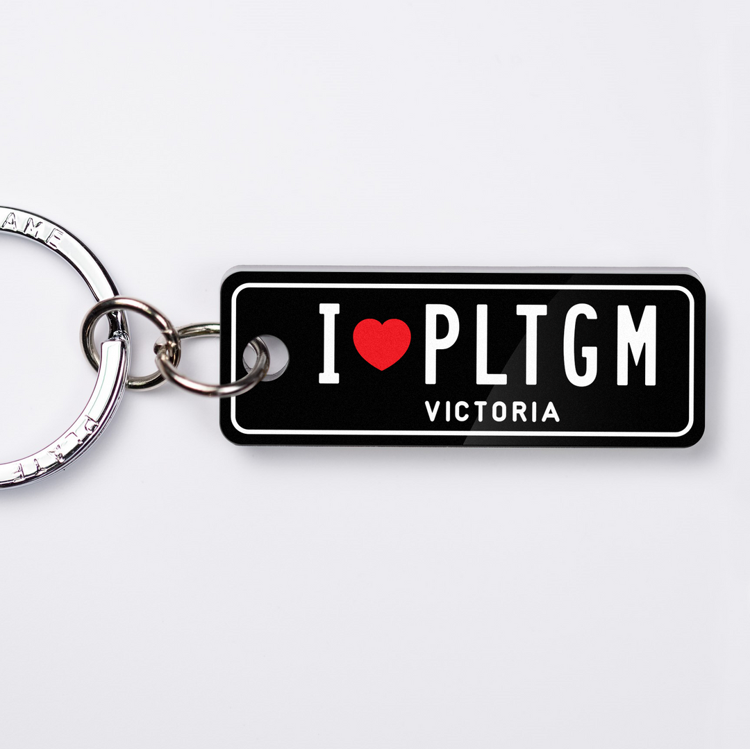 VIC I Love (Heart) Licence Plate Custom Keychain ❤️