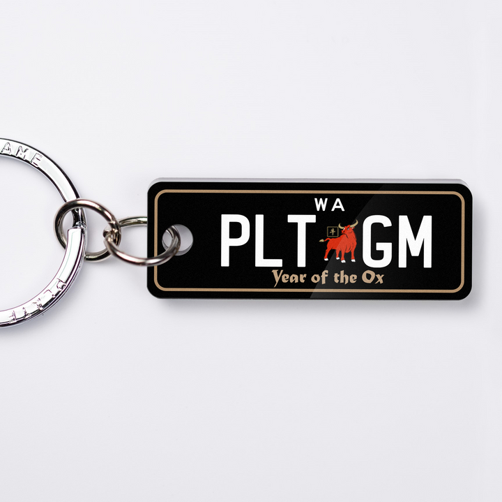 WA Chinese Zodiac Licence Plate Custom Premium Keychain
