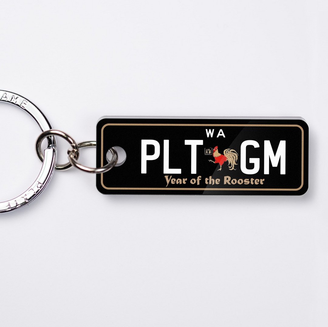 WA Chinese Zodiac Licence Plate Custom Premium Keychain