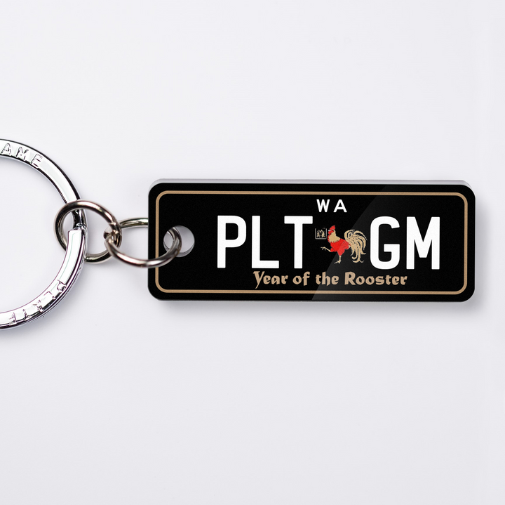 WA Chinese Zodiac Licence Plate Custom Premium Keychain