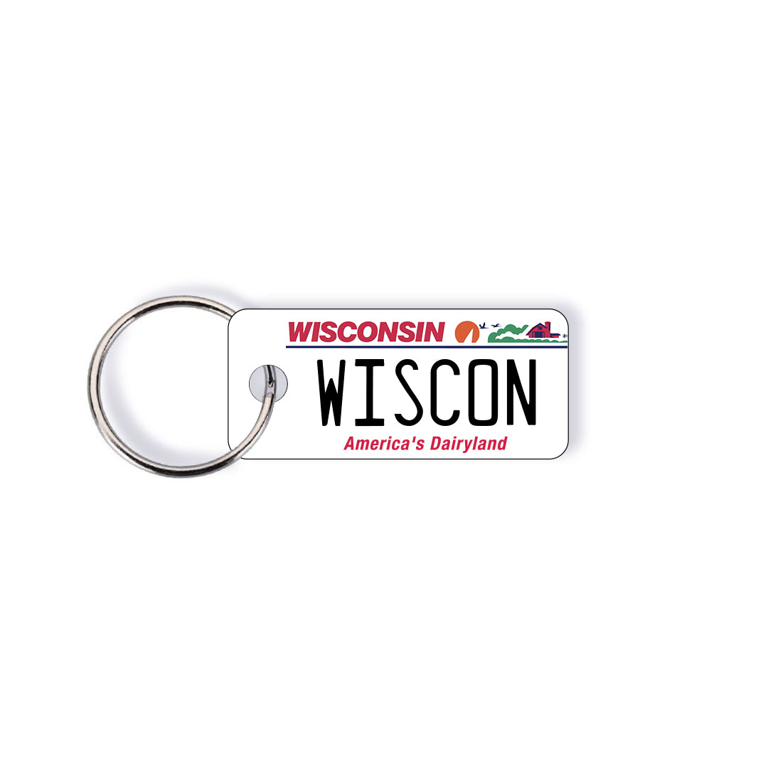 Wisconsin WI State License Plate Custom Keychain