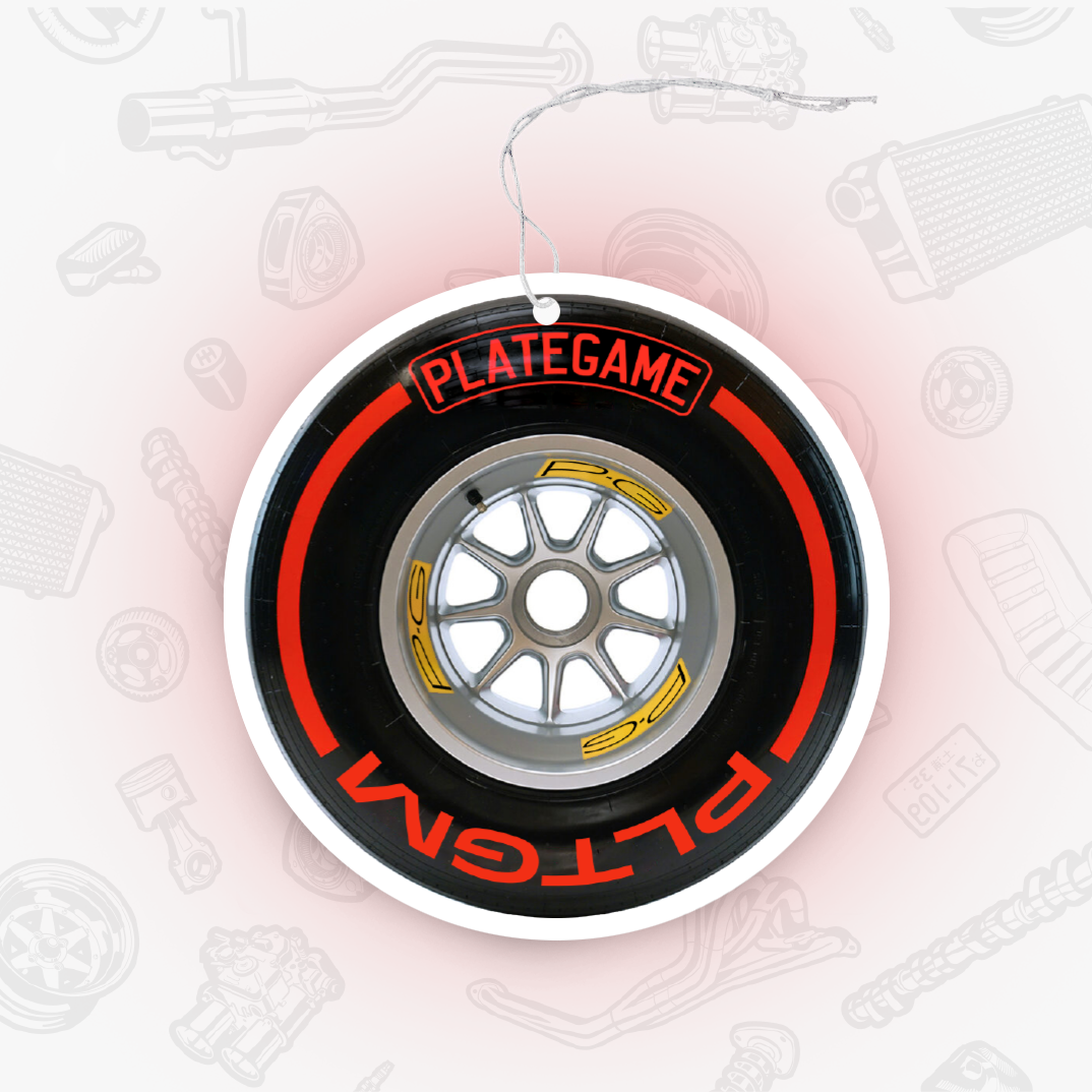 PlateGame Car Air Freshener F1 Wheel Red (Strawberry Scent)