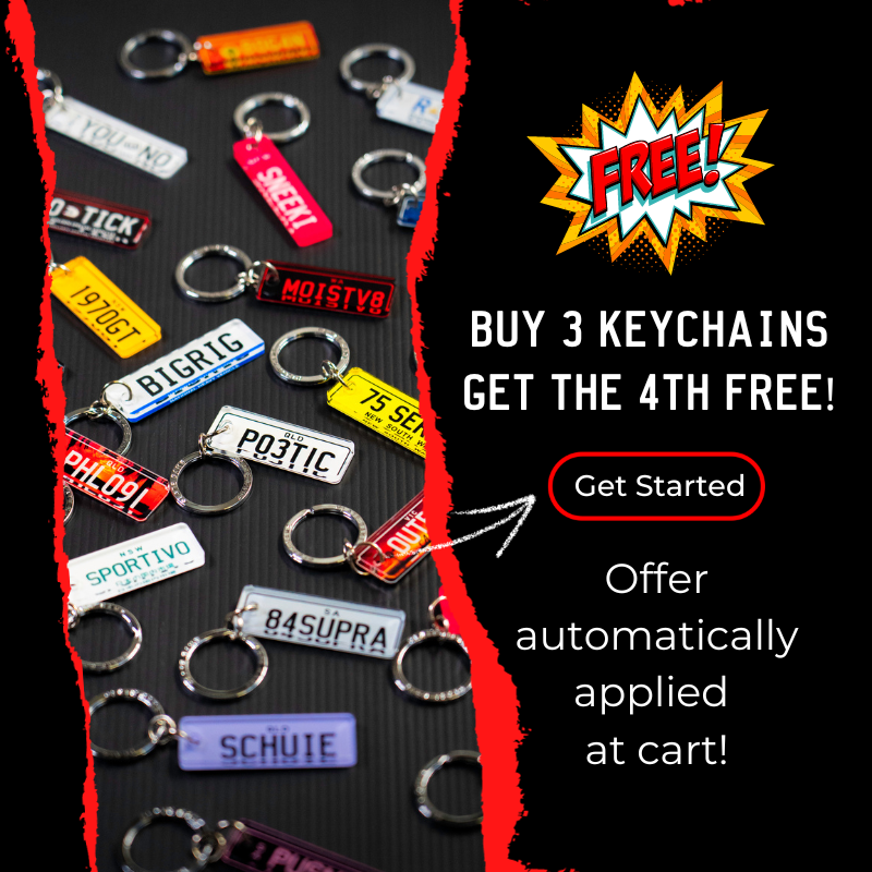 Personalised number 2025 plate keychain