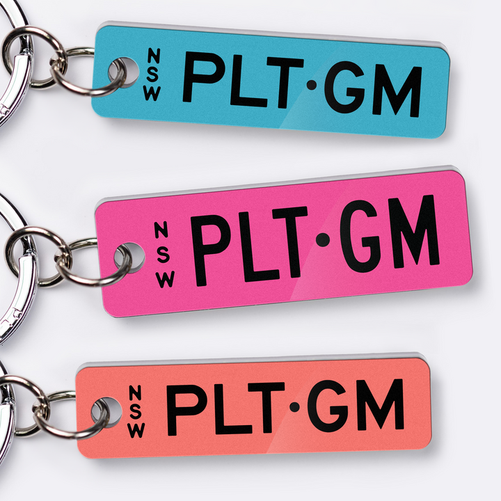 NSW Pastel Range Licence Plate Custom Keychain