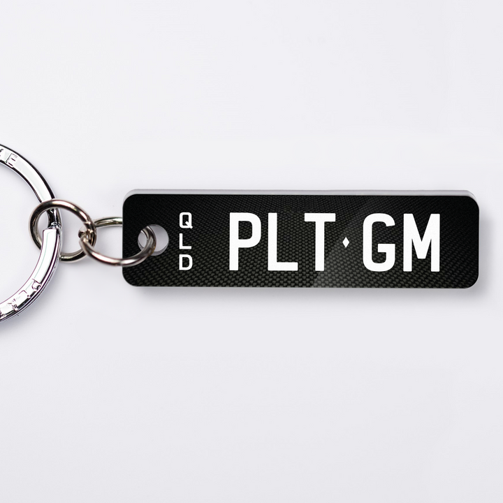 QLD Carbon Fibre Licence Plate Custom Keychain