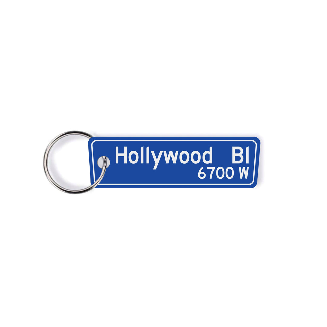 Hollywood Bouldvard street sign Keychain