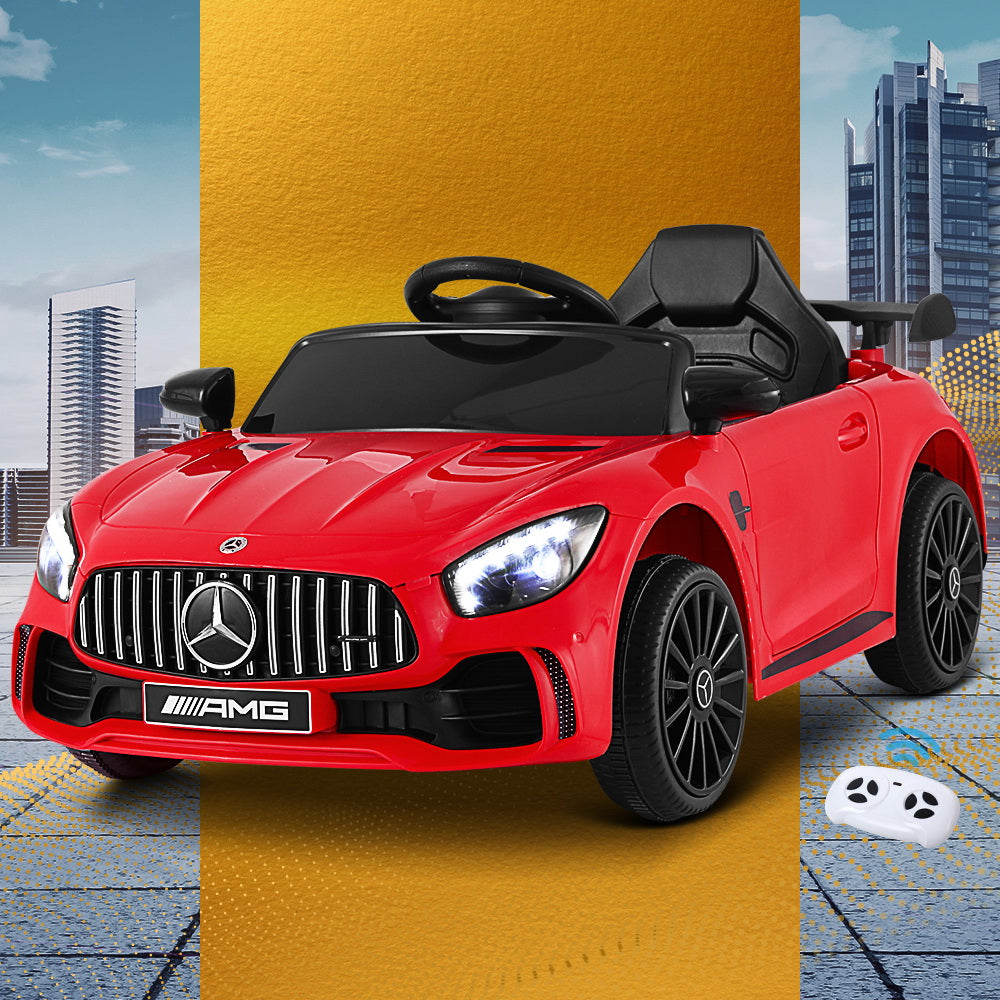Kids Electric Ride On Car Mercedes-Benz AMG GTR Licensed Toy Cars Remote Red
