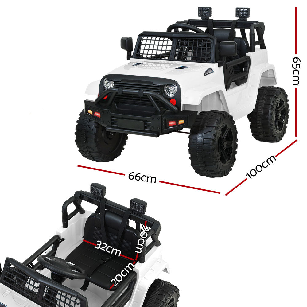 Jeep Toy Electric Ride On Car w/Remote 12V White