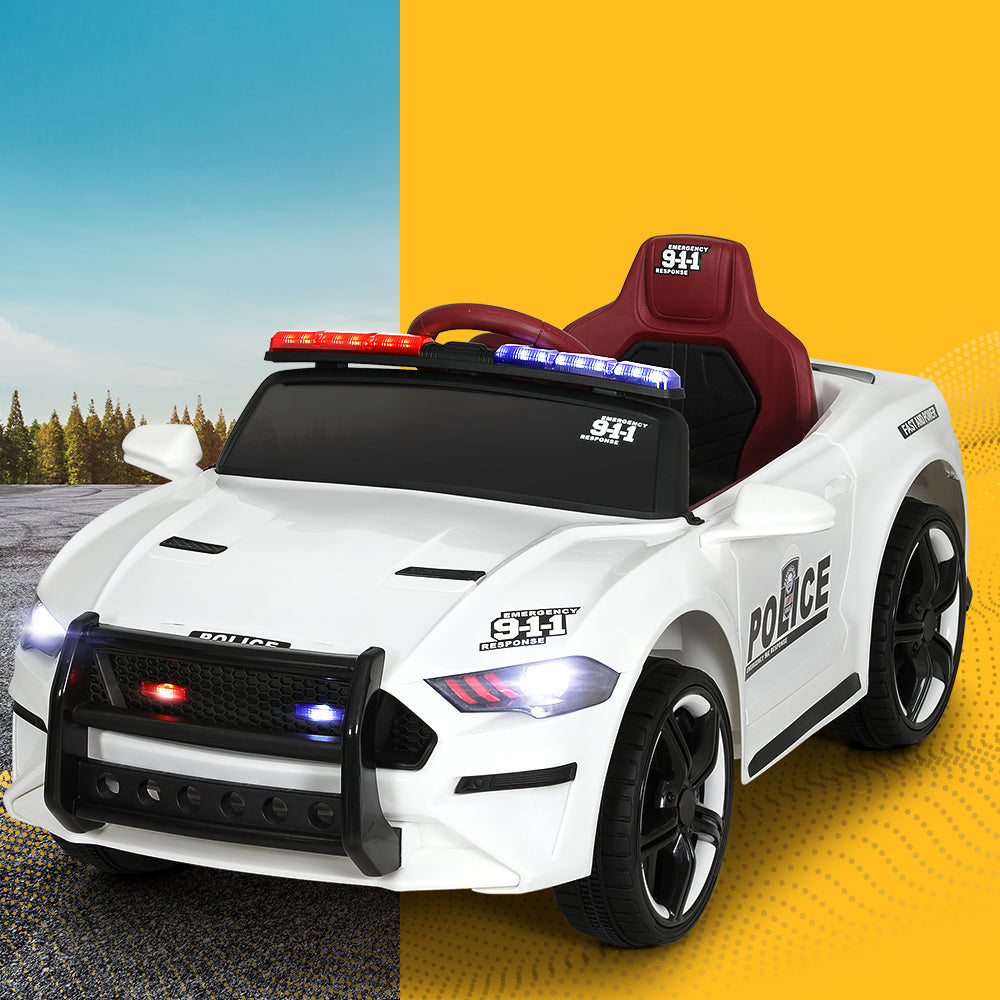 Patrol Police ride on car Battery Powered Toys 12V White