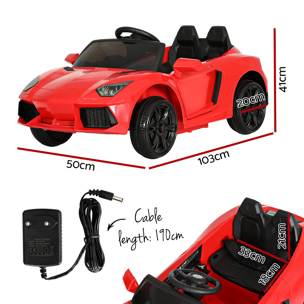 Aventador Ride On Car Outdoor Electric Toys Battery Remote Control MP3 12V Red