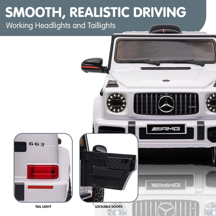 Mercedes Benz AMG G63 Licensed Ride On Electric Car Remote Control - White