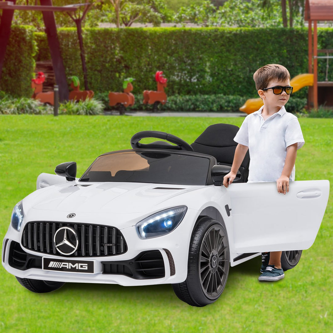 Mercedes Benz AMG GTS Licensed Electric Ride On Car Remote Control - White