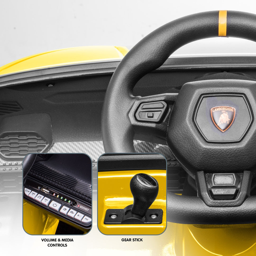 Lamborghini Performante Kids Electric On Car Remote Control - Yellow