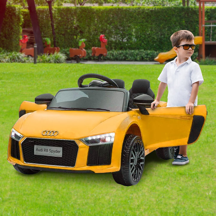 Audi R8 4S Spyder Licensed Electric Ride On Car Remote Control - Yellow