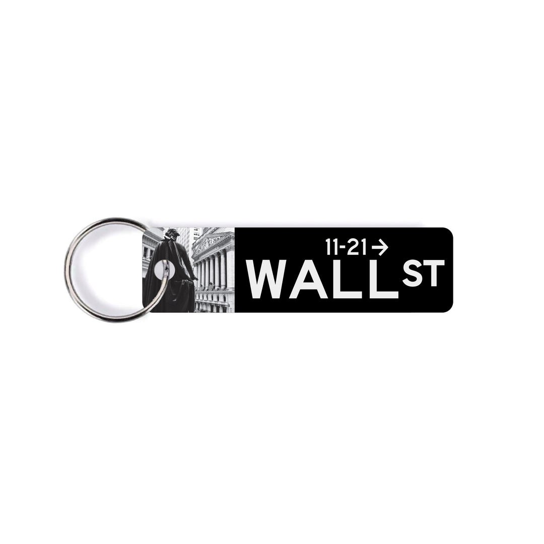 Wall Street, street sign Keychain
