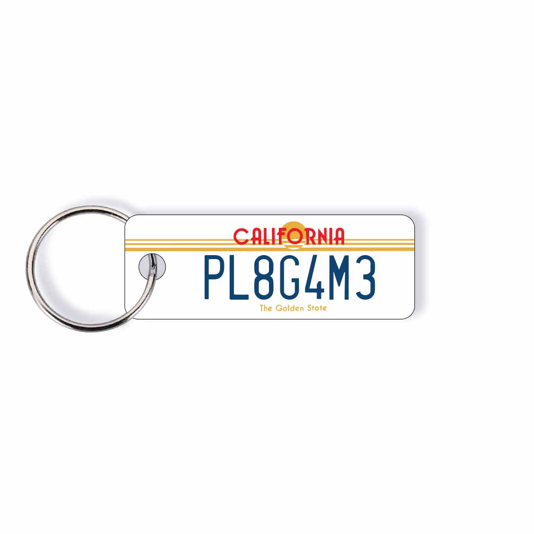 California CA Golden State License Plate Custom Keychain
