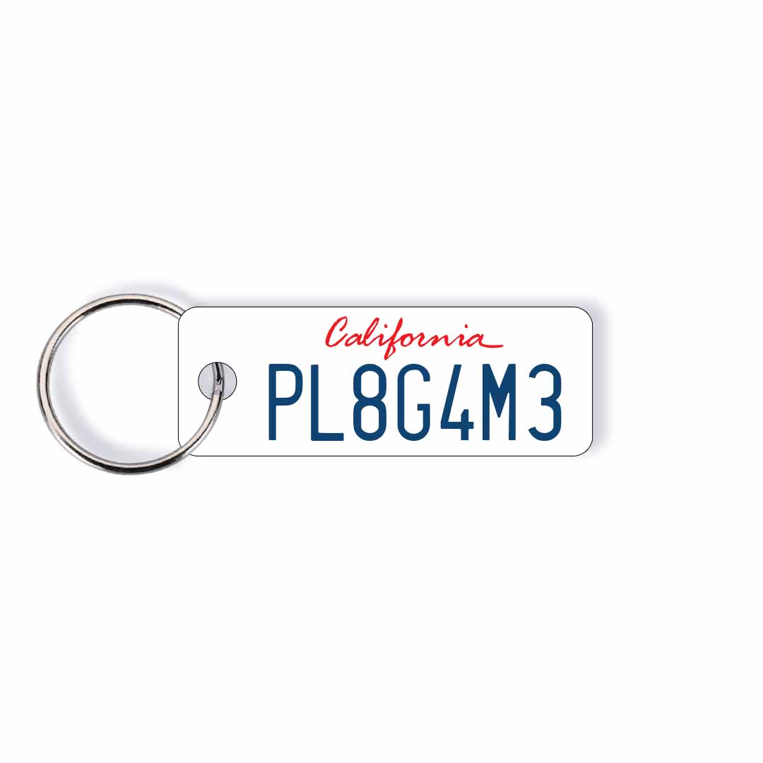 California CA State License Plate Custom Keychain