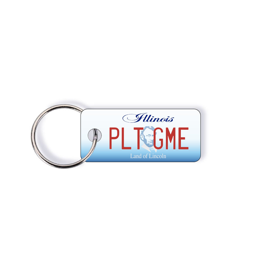 Illinois IL State License Plate Custom Keychain