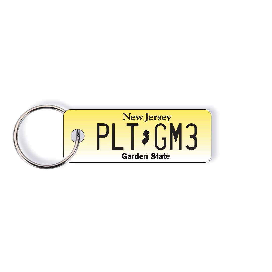 New Jersey NJ State License Plate Custom Keychain