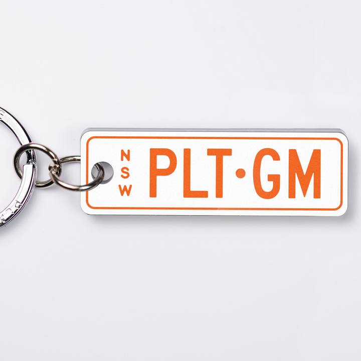 NSW Colour on White Licence Plate Custom Keychain