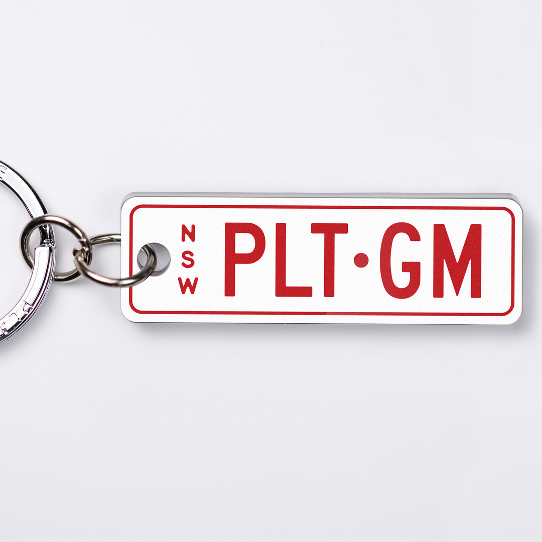 NSW Colour on White Licence Plate Custom Keychain