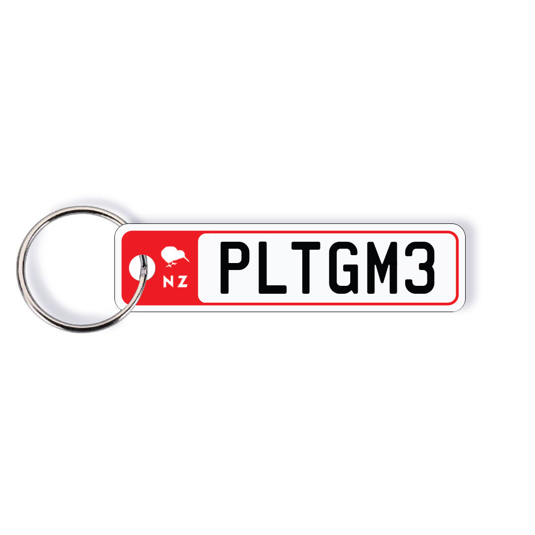 NZ Kiwi Colour Licence Plate Custom Keychain