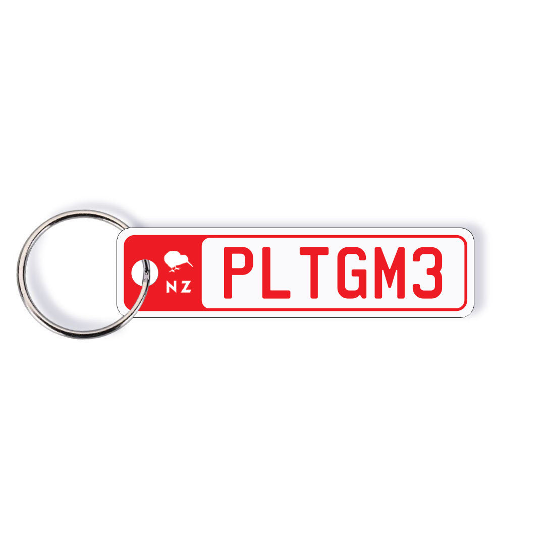NZ Kiwi Colour Licence Plate Custom Keychain
