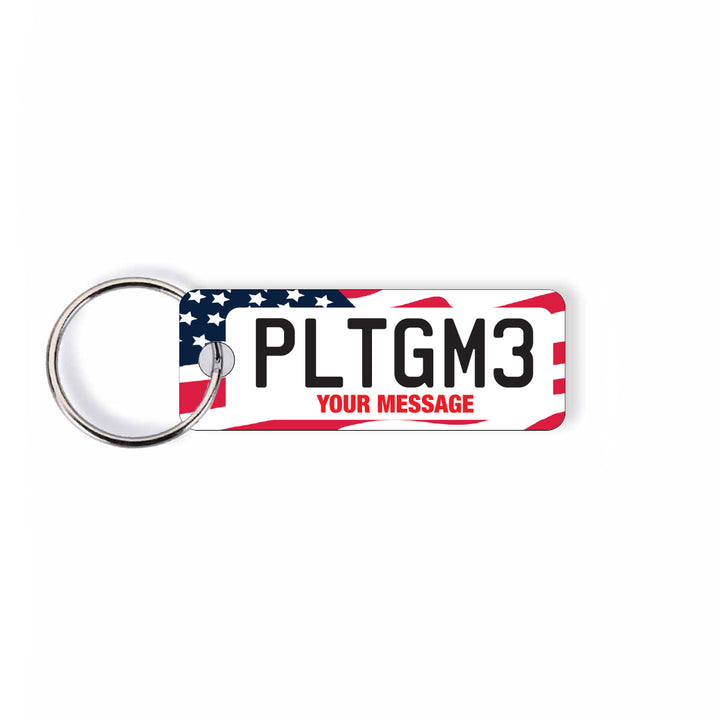 NZ American Licence Plate Custom Keychain