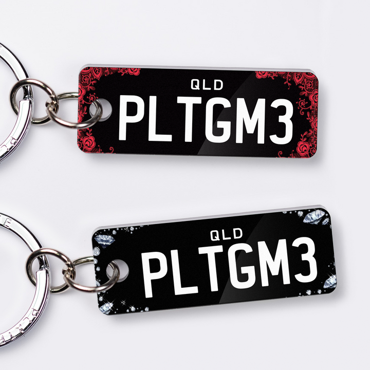 QLD Glam Licence Plate Custom Keychain