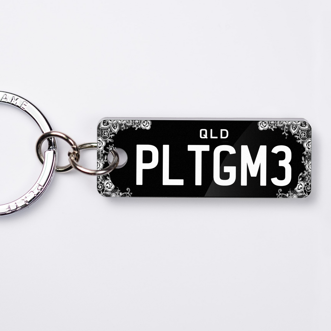 QLD Glam Licence Plate Custom Keychain