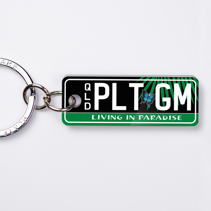 QLD Retro Licence Plate Custom Keychain