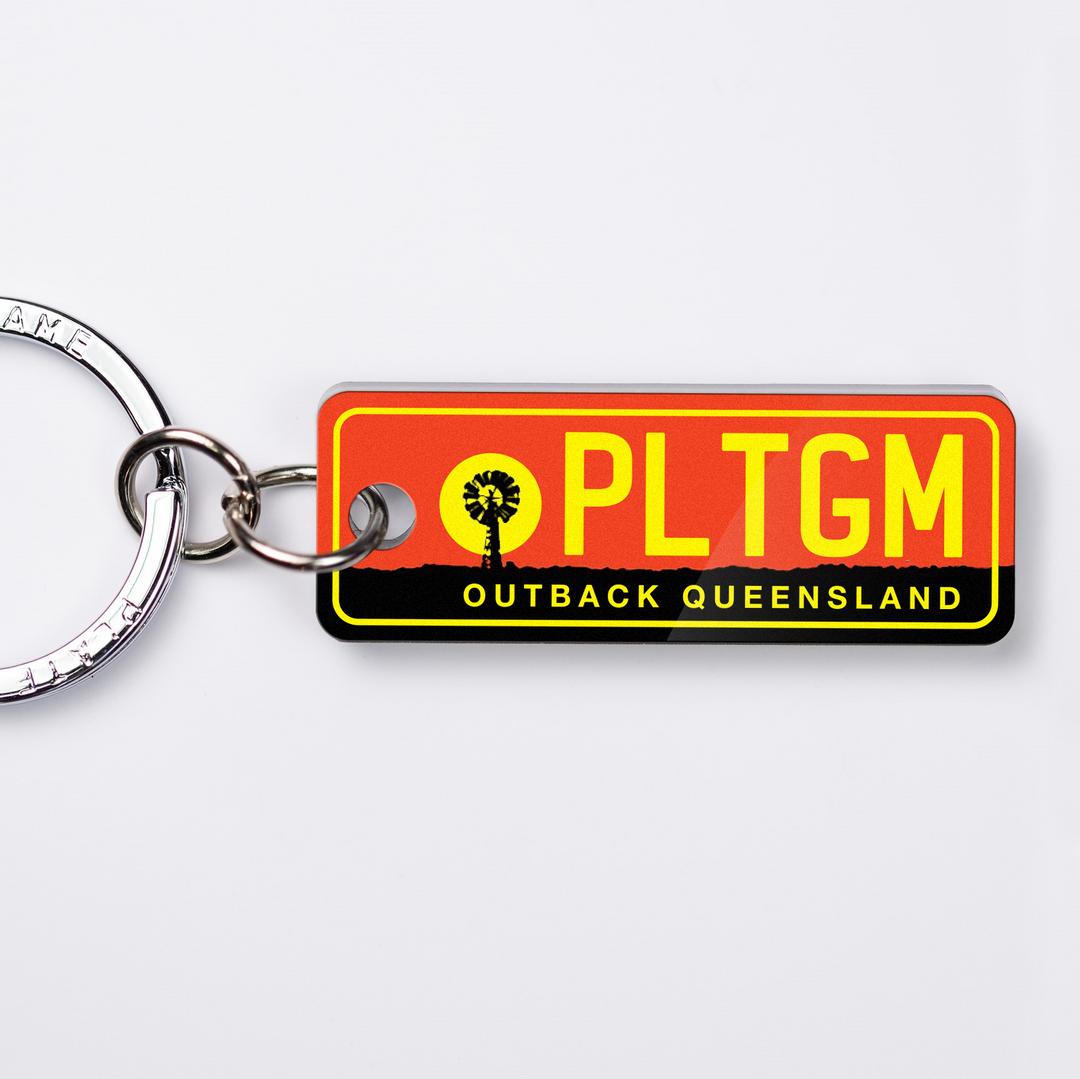 QLD Outback Queensland Licence Plate Custom Keychain