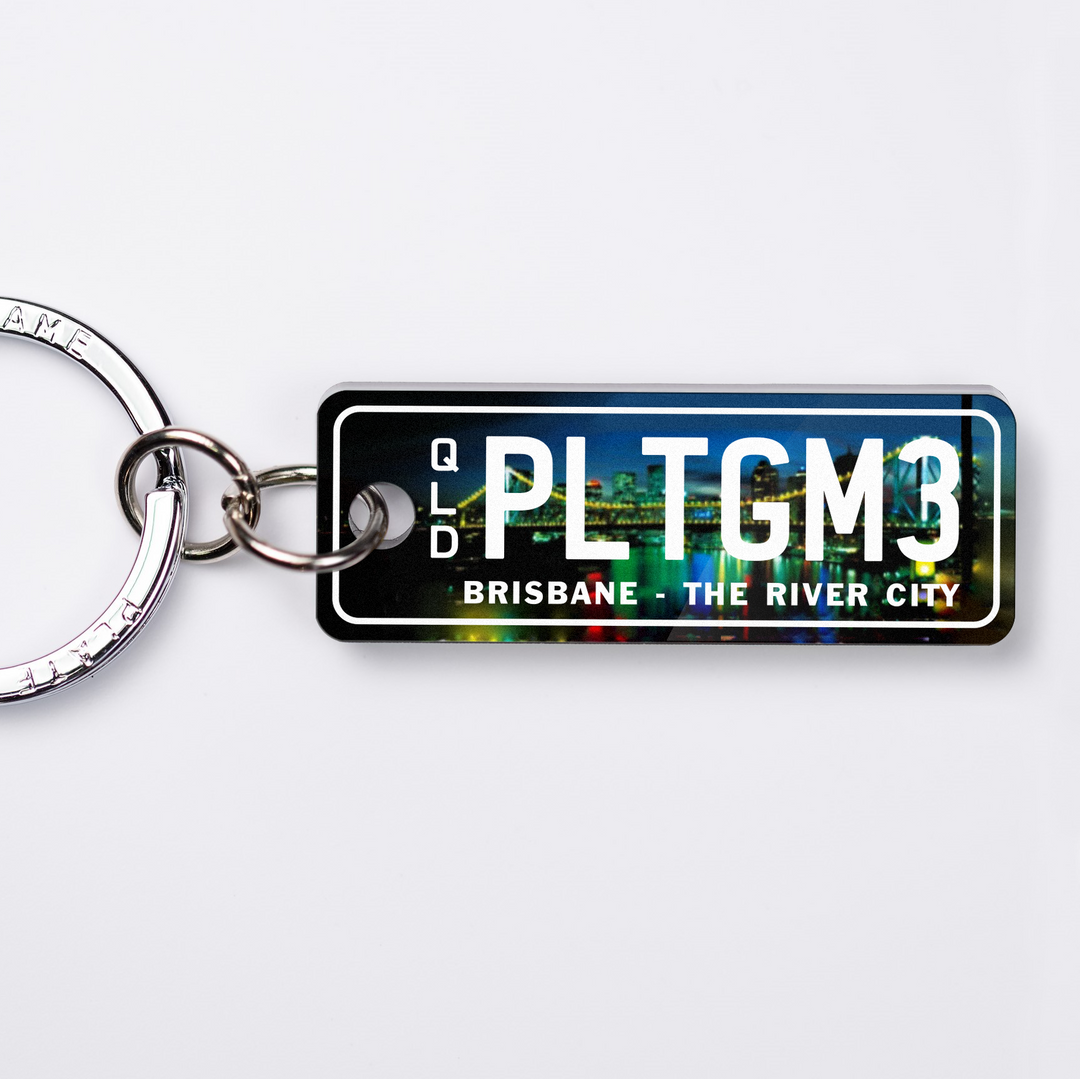 QLD The River City Licence Plate Custom Keychain