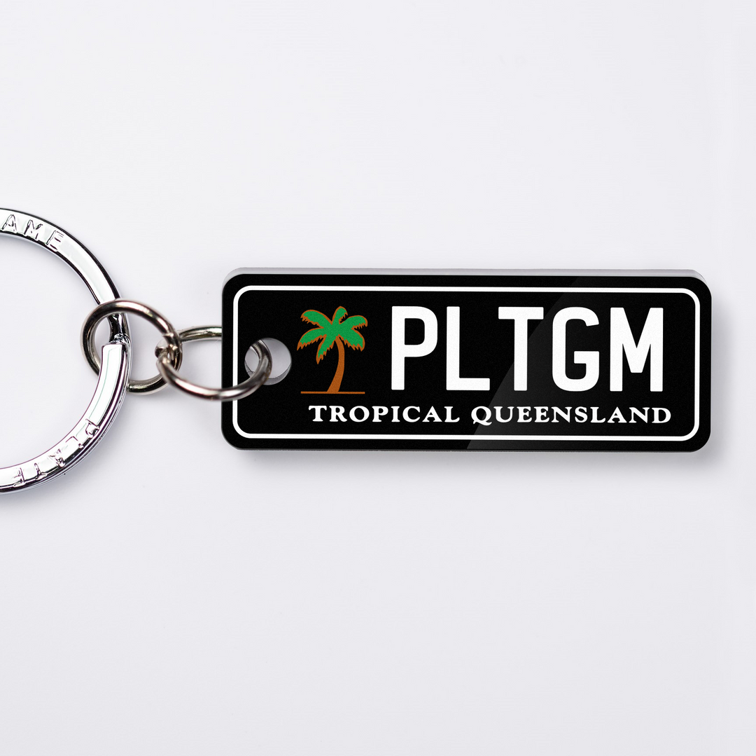 QLD Retro Licence Plate Custom Keychain