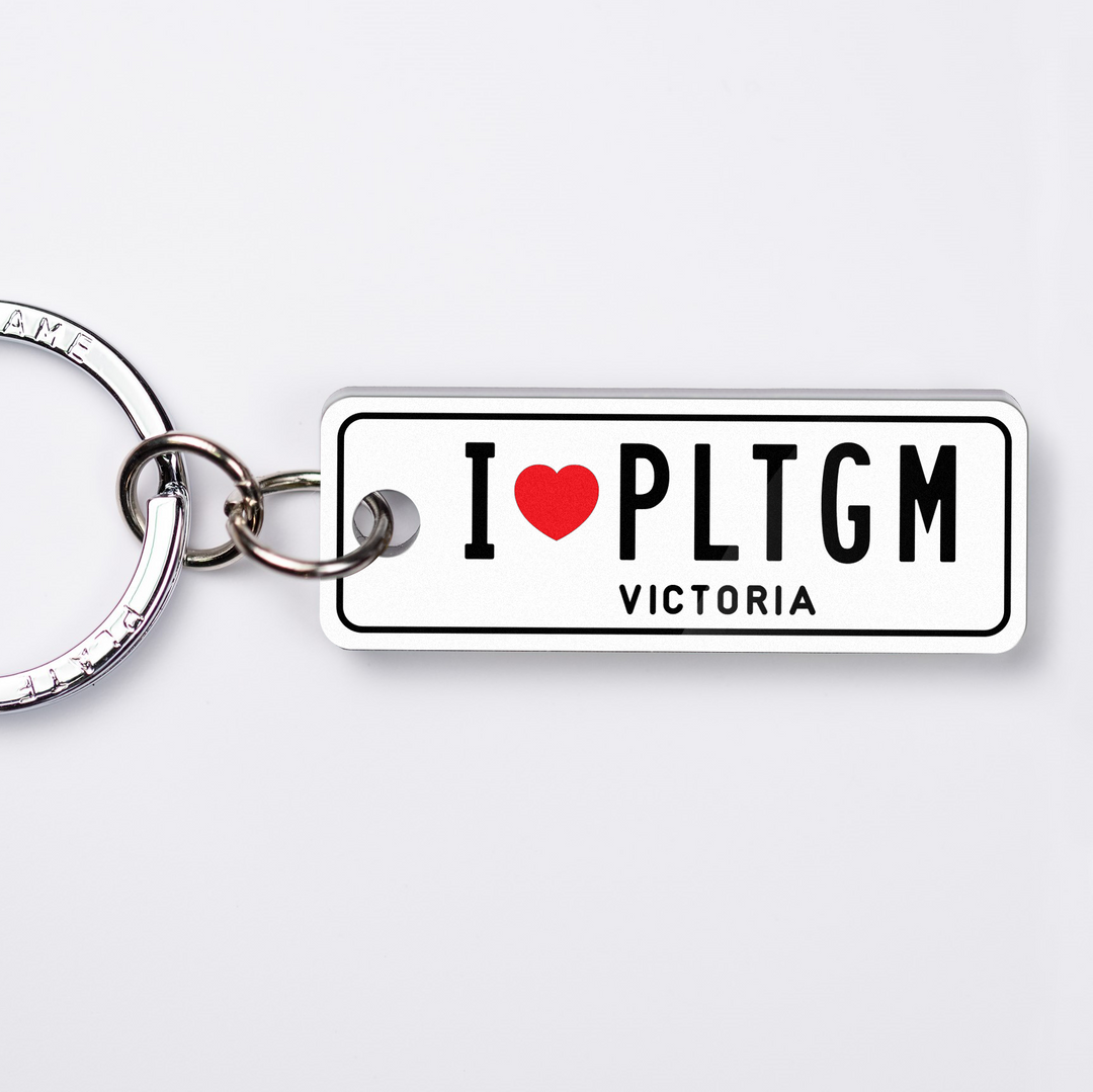 VIC I Love (Heart) Licence Plate Custom Keychain ❤️